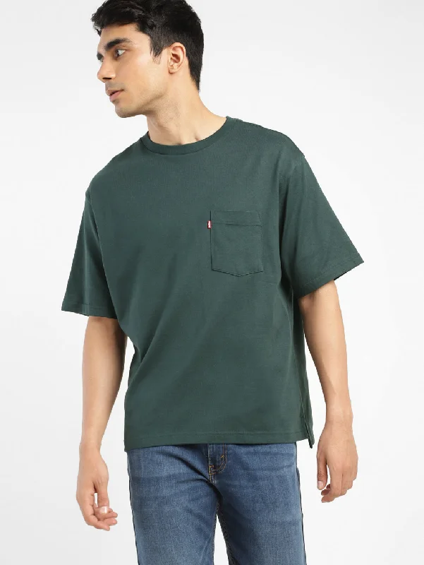 Men's relaxed weekend t-shirt-Men's Solid Relaxed Fit T-shirt