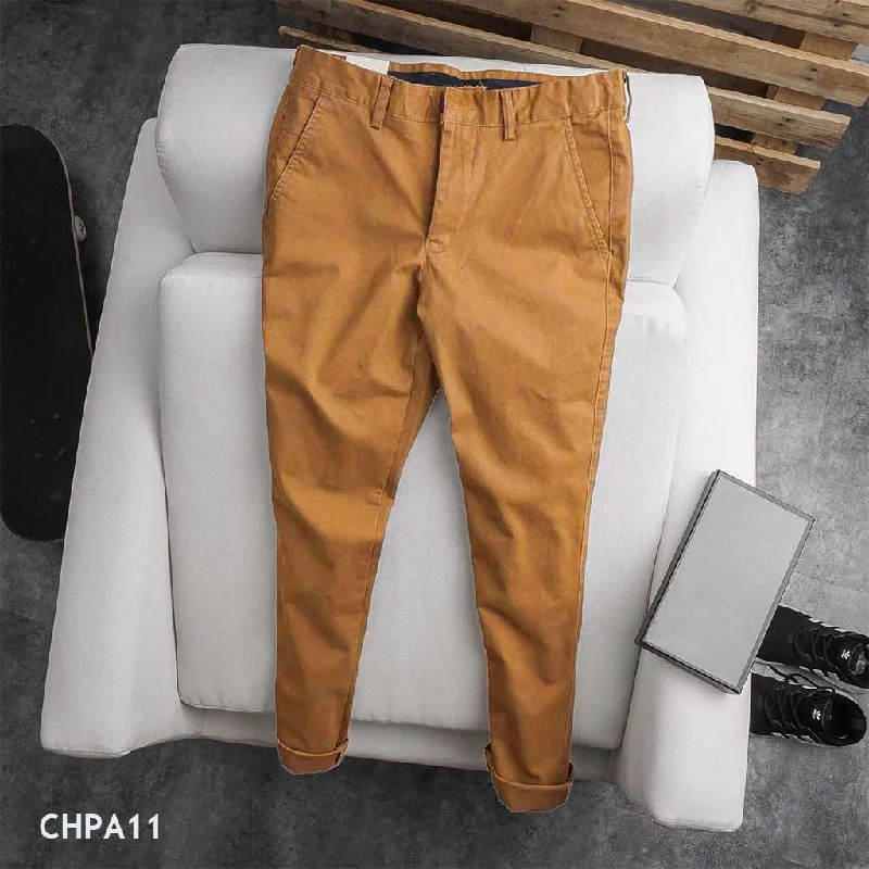 mens elastic waist pants-Chino Pants Mustard - CHPA11