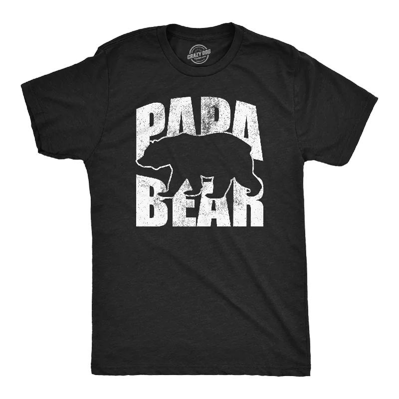 Men's fitted casual t-shirt-Papa Bear Silhouette Men's T Shirt