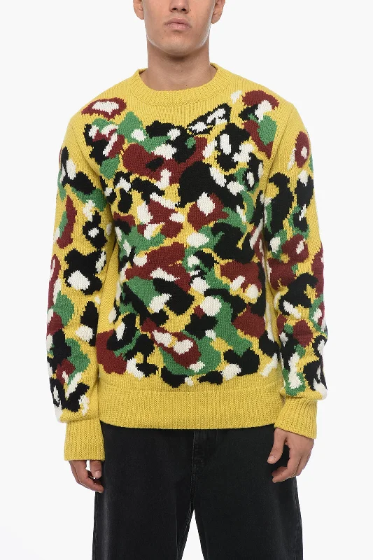 Men's casual sweatshirt-Dior PETER DOIG Camouflage Patterned Cashmere Pullover