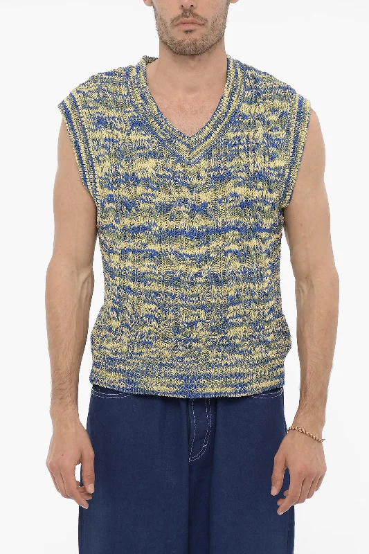 Men's half-zip sweater-Andersson Bell V-Neck Sleeveless OTRETO Sweater