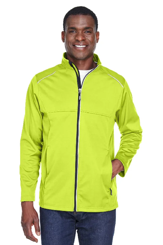 Men's functional softshell jacket-Core 365 Mens Techno Lite Water Resistant Full Zip Jacket - Safety Yellow