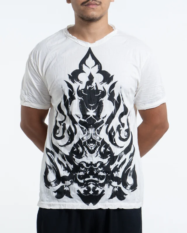 Men's antibacterial t-shirt-Mens Buddha Chakra T-Shirt in White