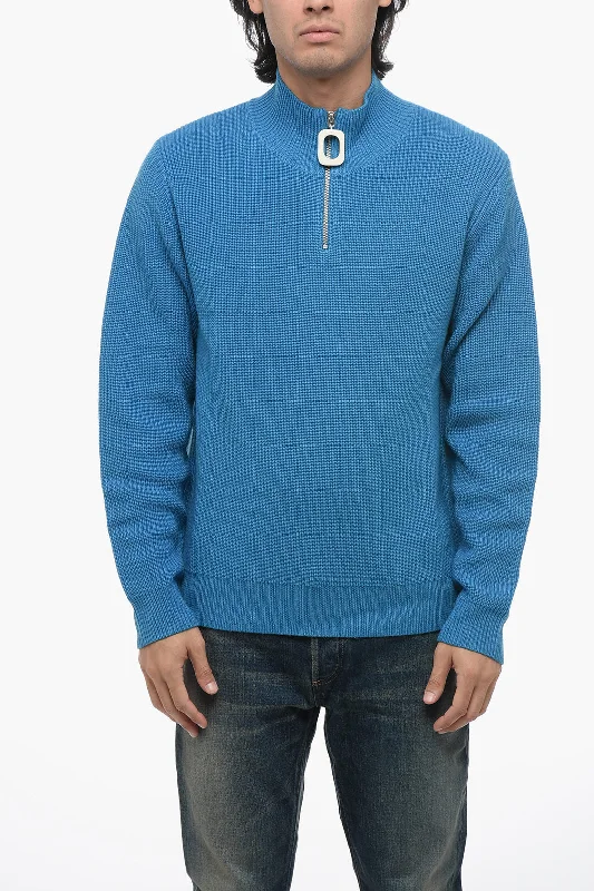 Men's active knit-J.W.Anderson Half Zipped HENLEY Wool Sweater