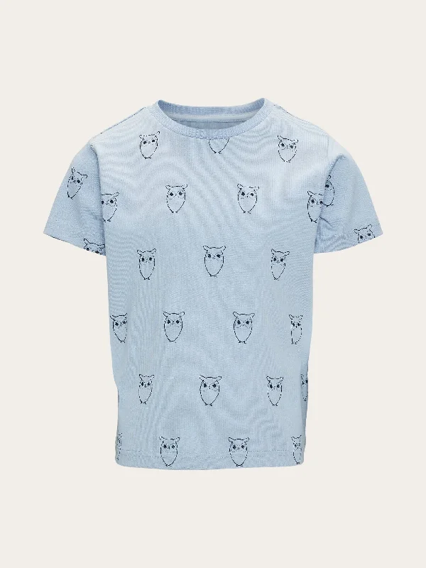 Men's high-stretch t-shirt-Owl AOP t-shirt - Asley Blue