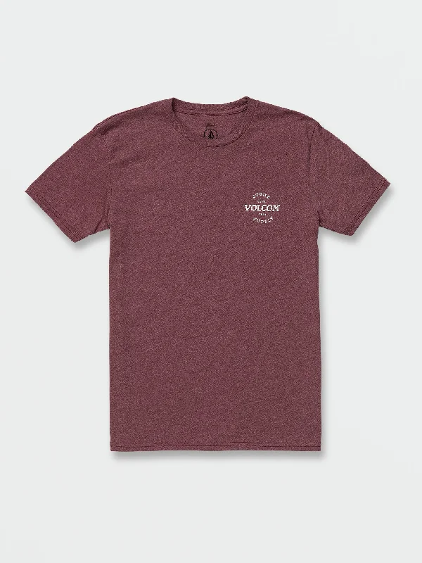 Men's summer casual t-shirt-Handstamped Short Sleeve Tee - Port Heather