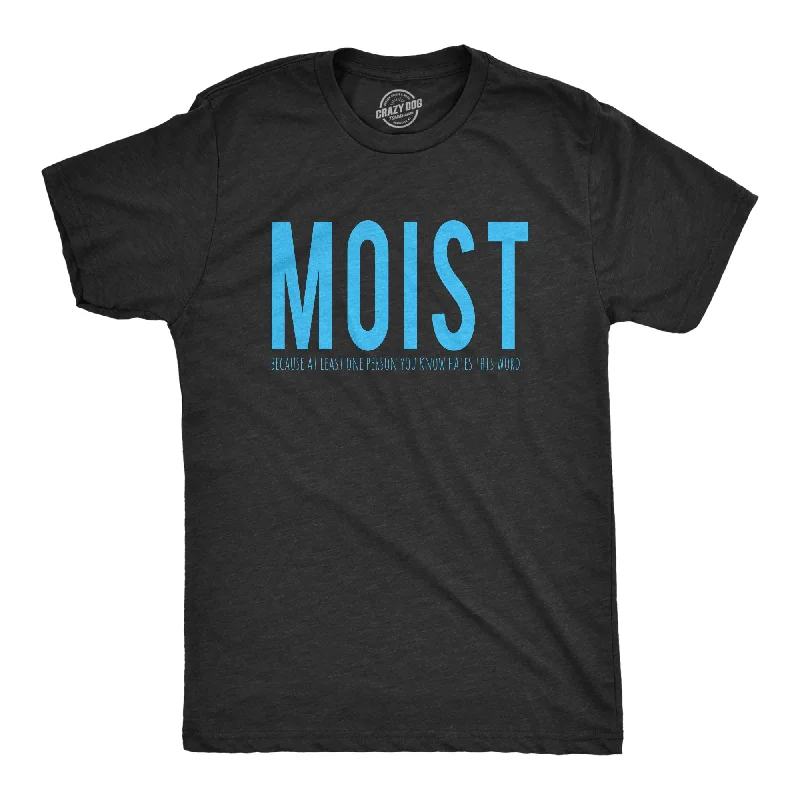 Men's bold stripe t-shirt-Moist One Person You Know Hates This Word Men's T Shirt