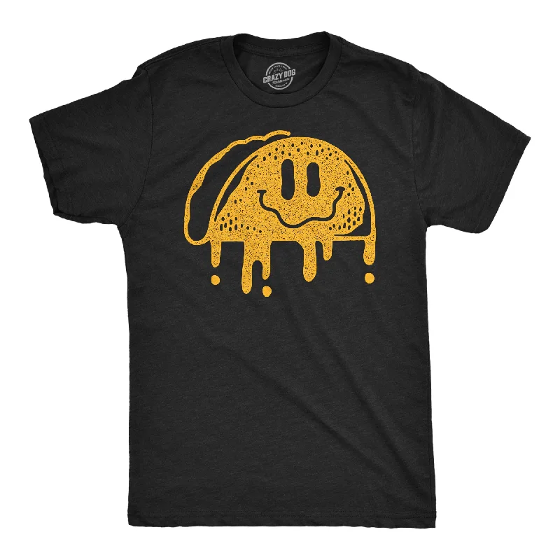 Men's fitted casual t-shirt-Dripping Taco Smile Men's T Shirt