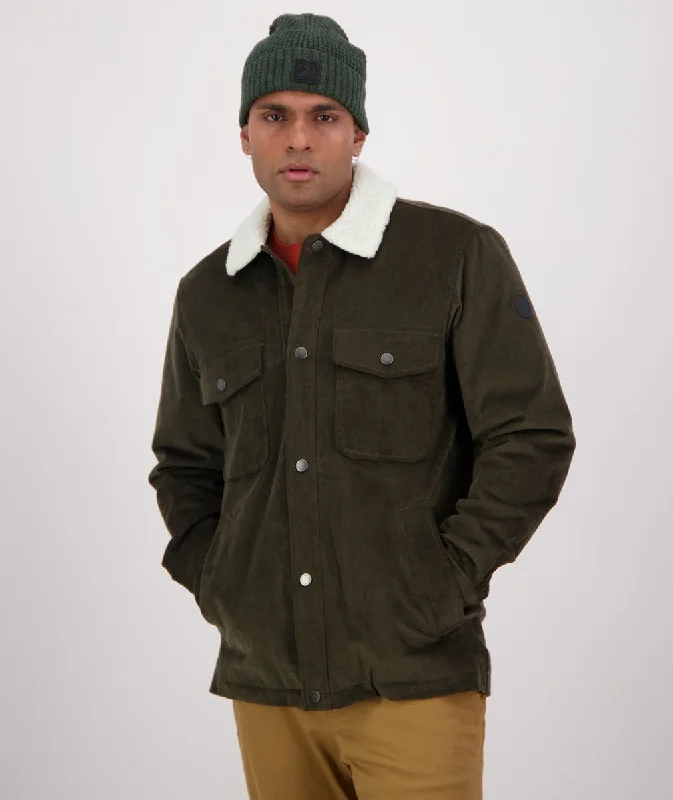 Men's summer safari jacket-Kaituna Corduroy Jacket - Olive