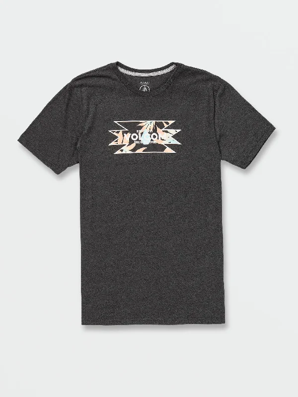 Men's geometric print t-shirt-Shamanta Short Sleeve Tee - Dark Black Heather